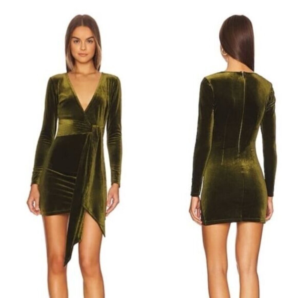Superdown Jaylin Ruched Mini Dress in Green